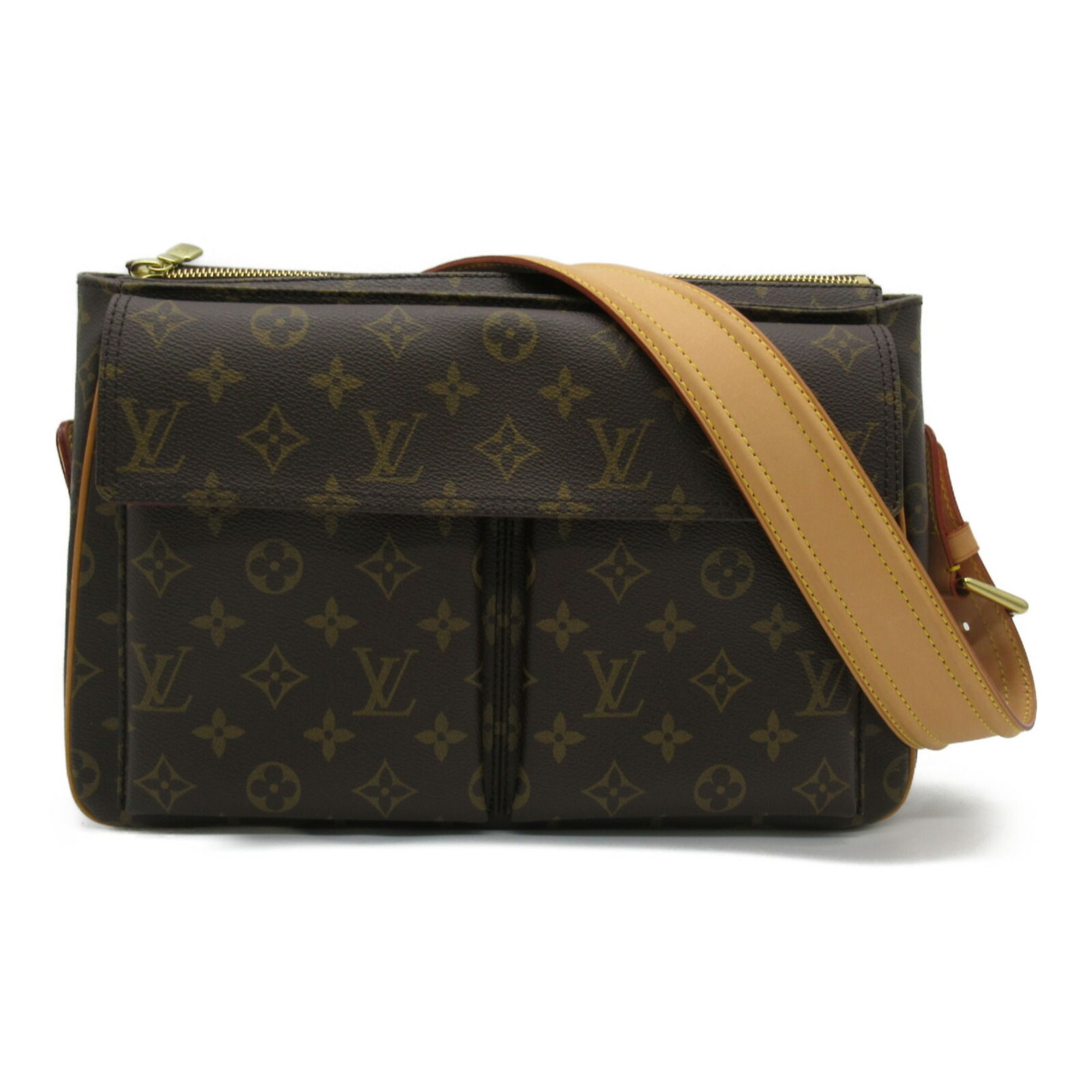 Louis Vuitton Viva Cite GM Shoulder Bag, Coated Canvas, Monogram, Women's, Brown, M51163