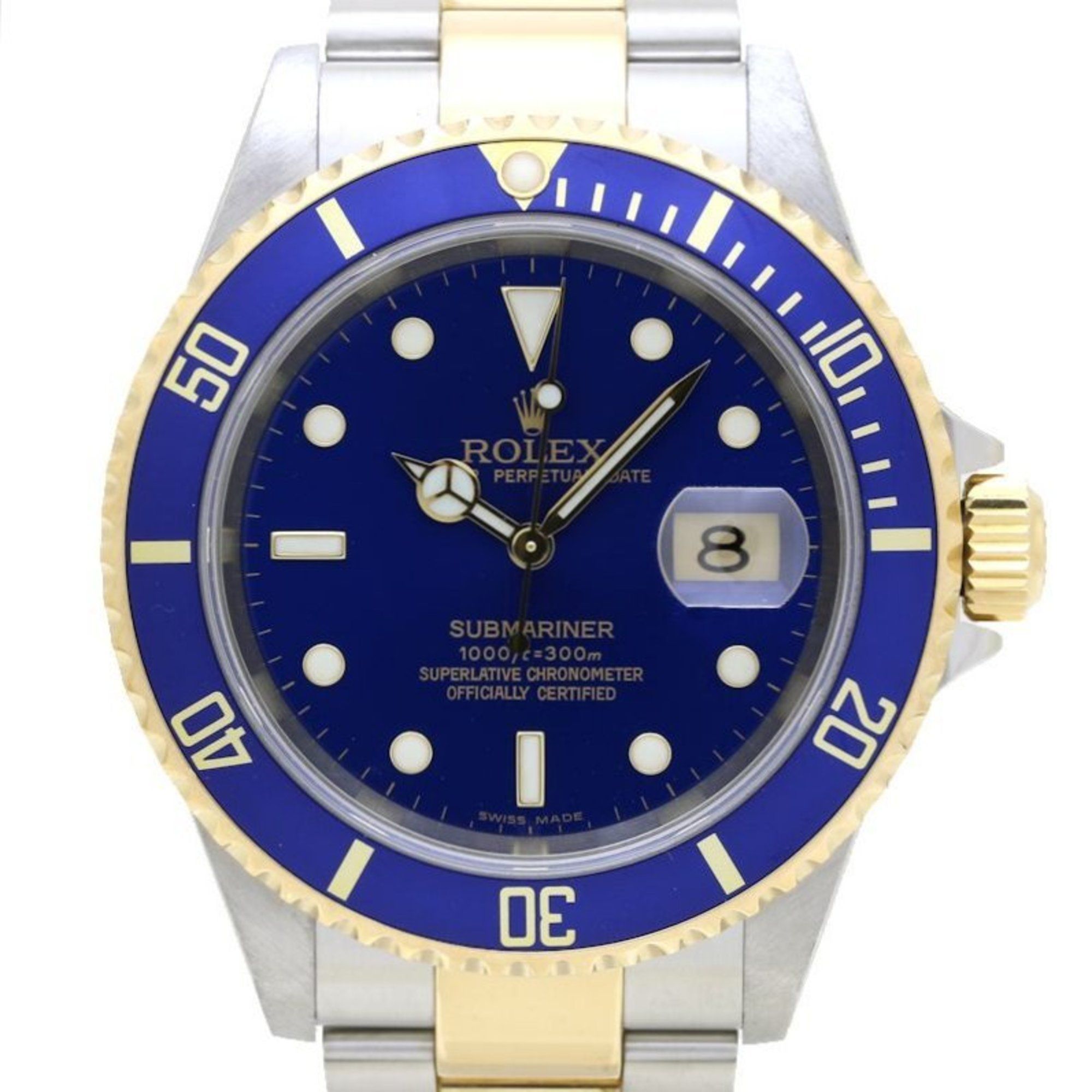 ROLEX Rolex Blue Submariner Date 16613TK18YGx Stainless Steel Men's 39678