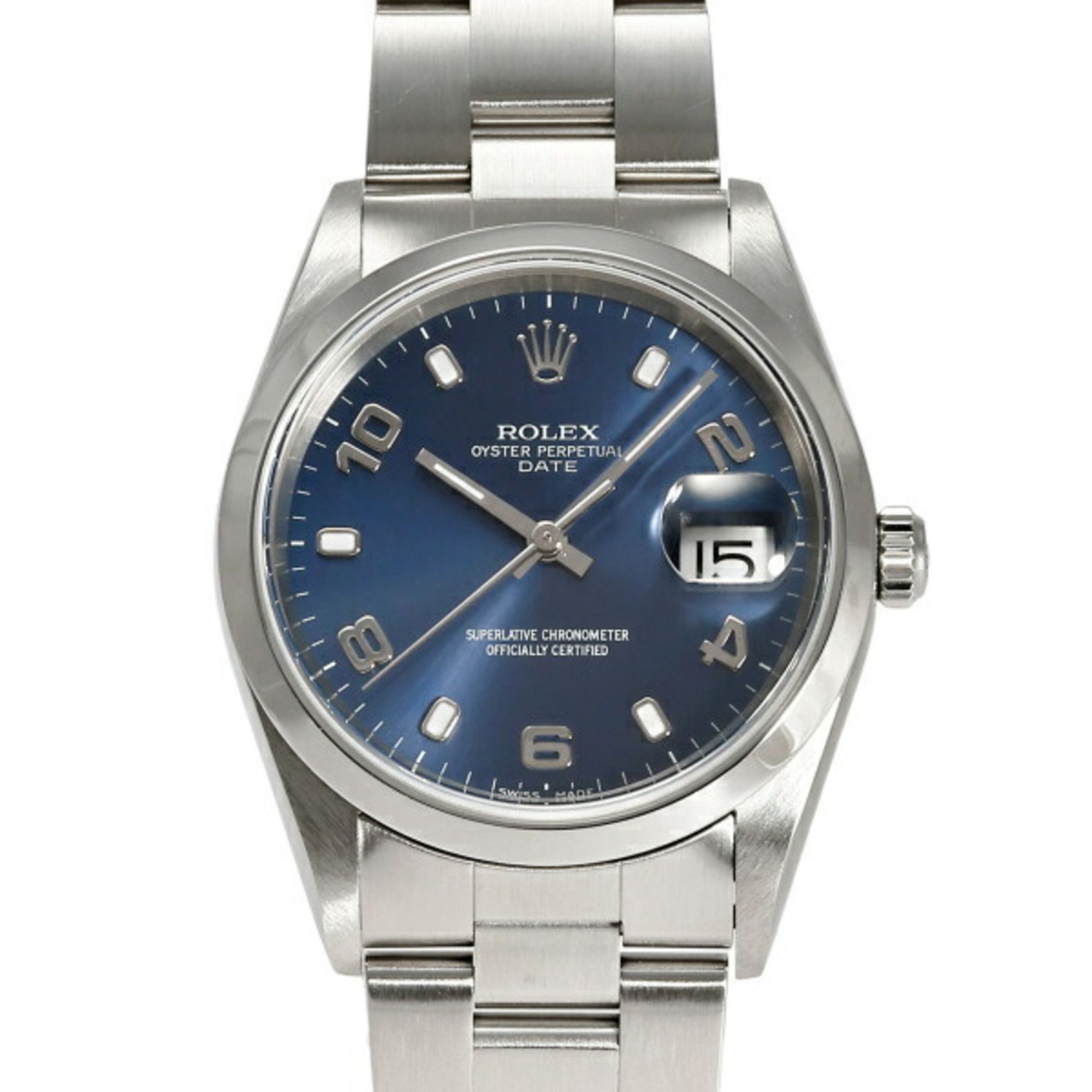 Rolex ROLEX Oyster Perpetual Date 15200 Blue/Arabic Dial Wristwatch for Men and Women __