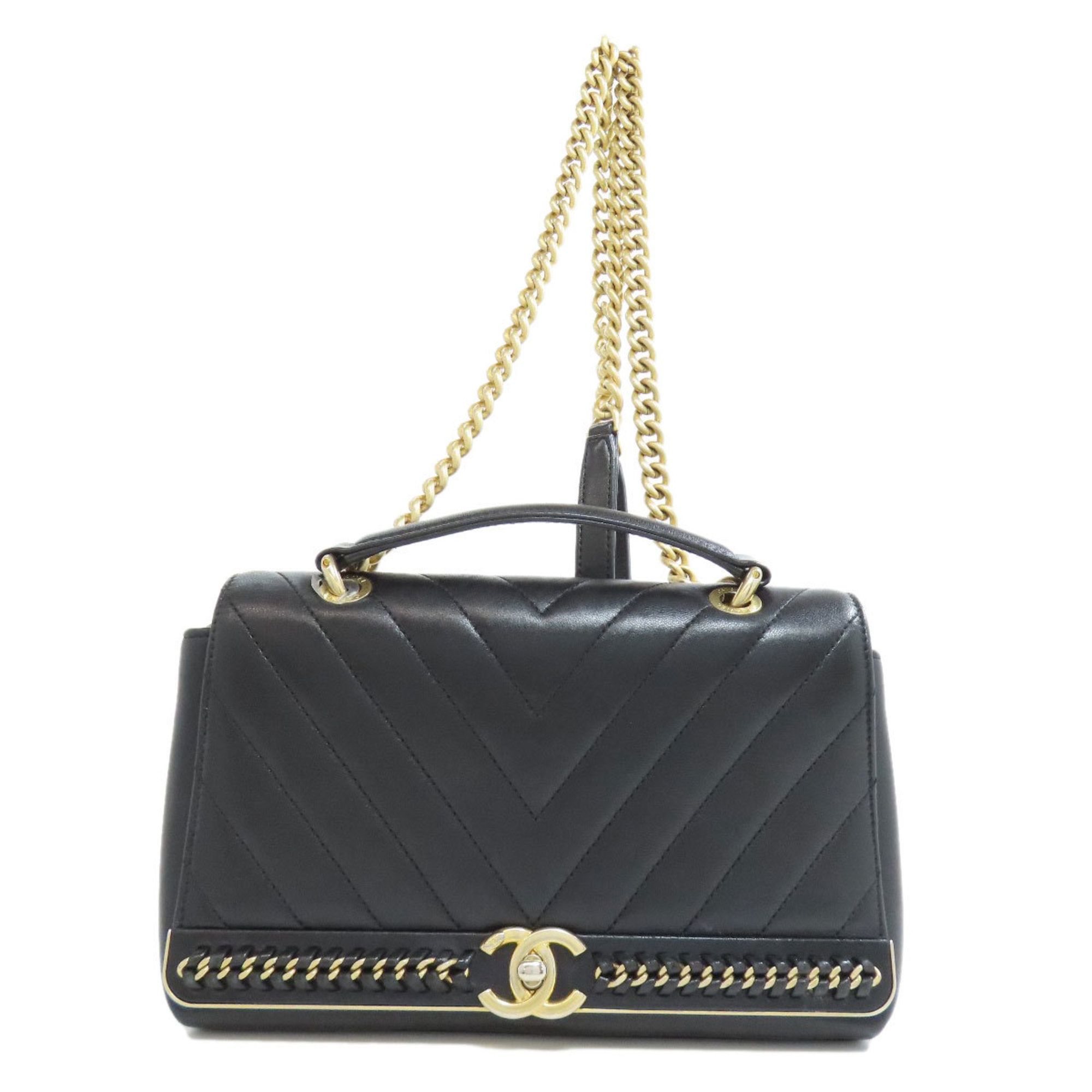 Chanel V-stitch shoulder bag, lambskin, for women