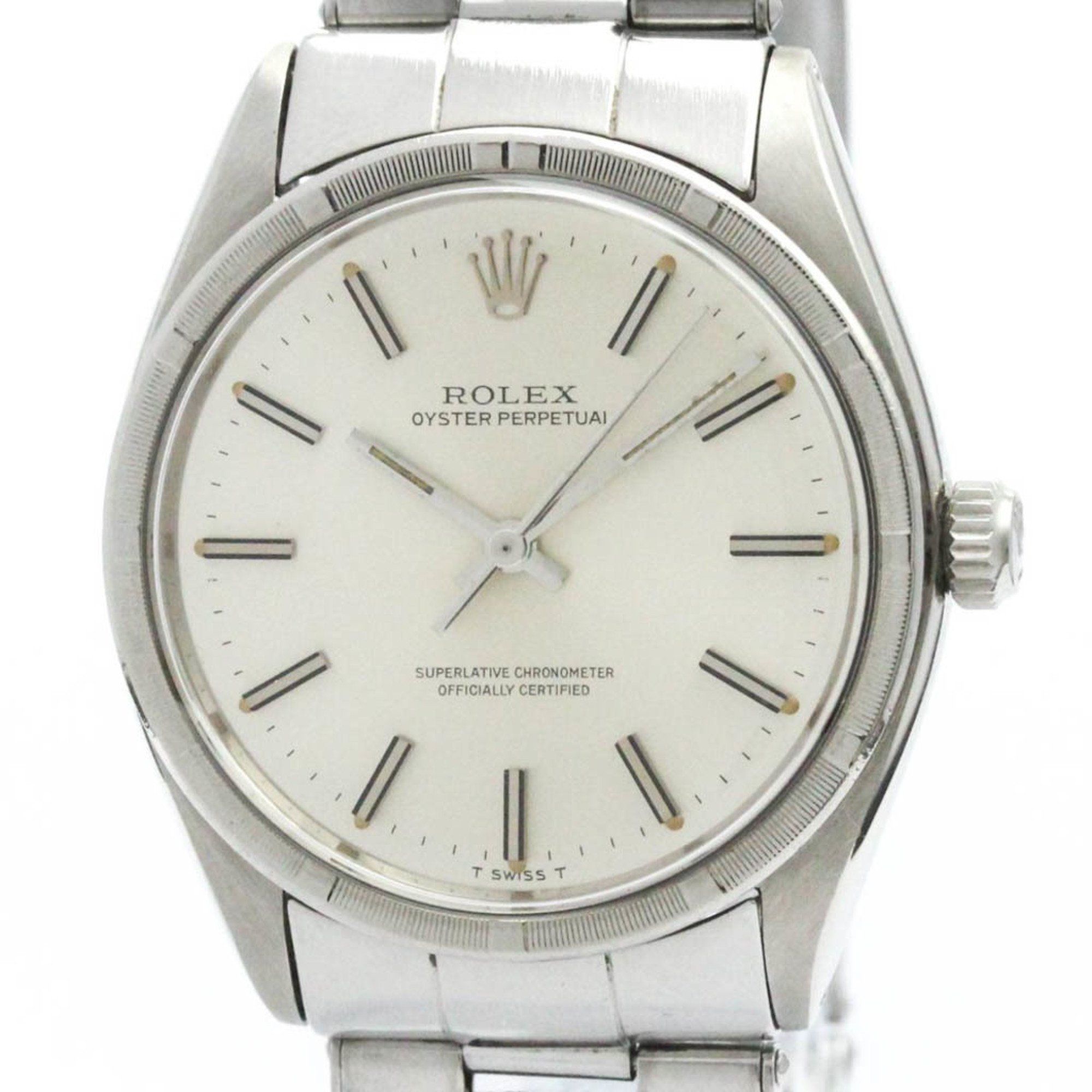 Vintage ROLEX Oyster Perpetual 1007 Steel Automatic Mens Watch