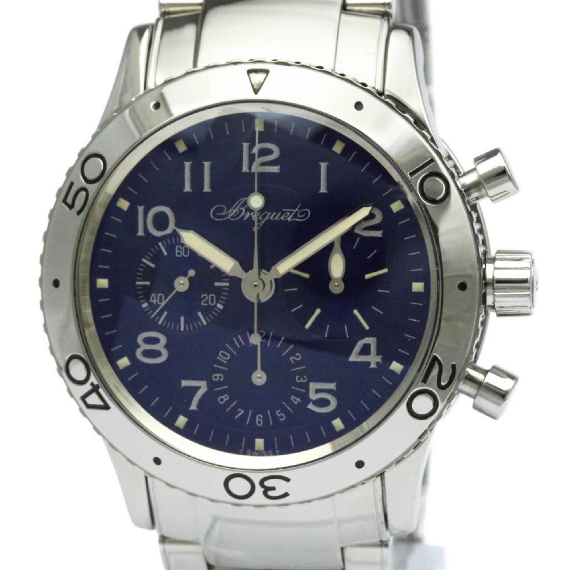 Polished BREGUET Type XX Aeronavale Japan LTD Edition Steel Watch 3807