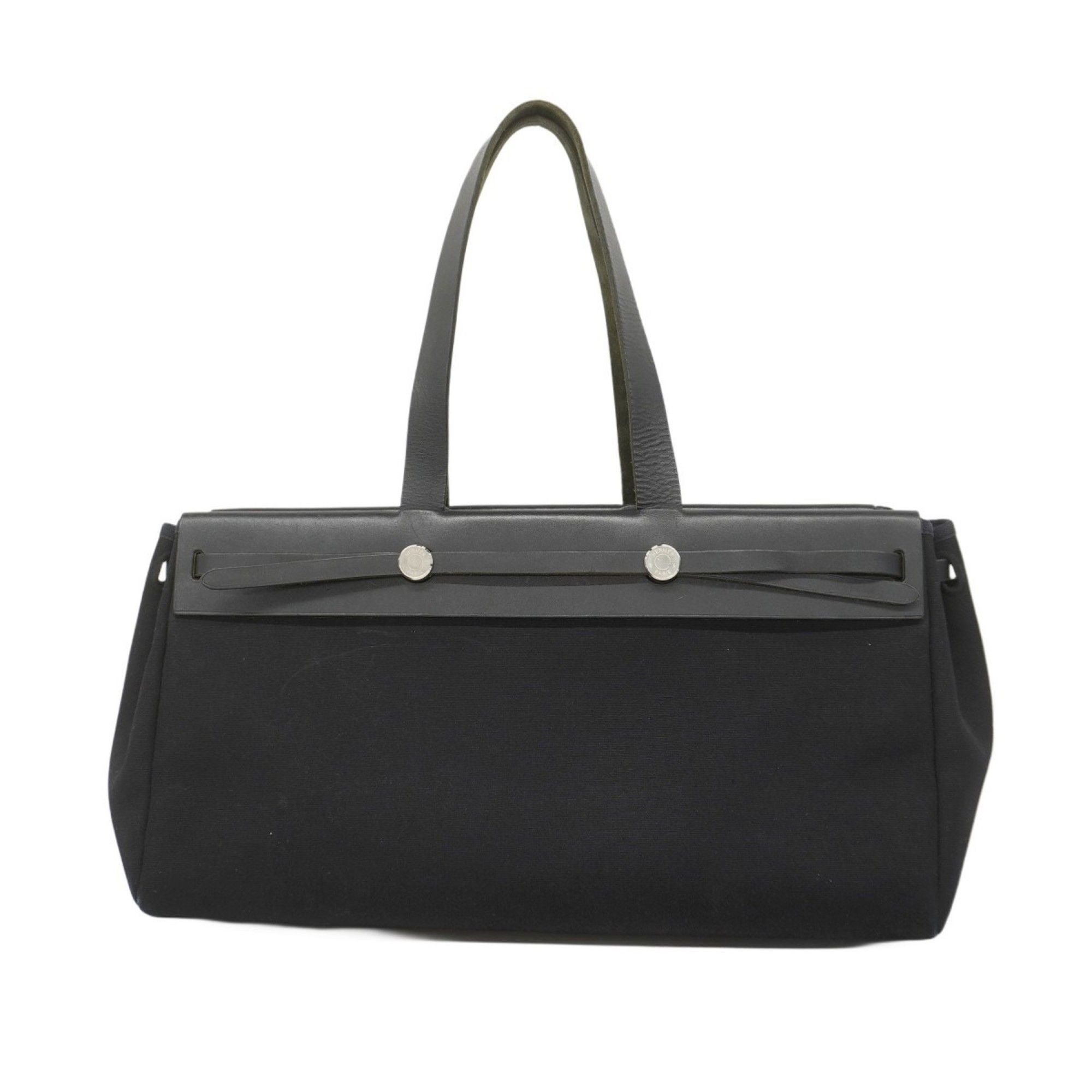 Hermes Tote Bag Airbag Cabas GM Toile Officier Black G Stamp