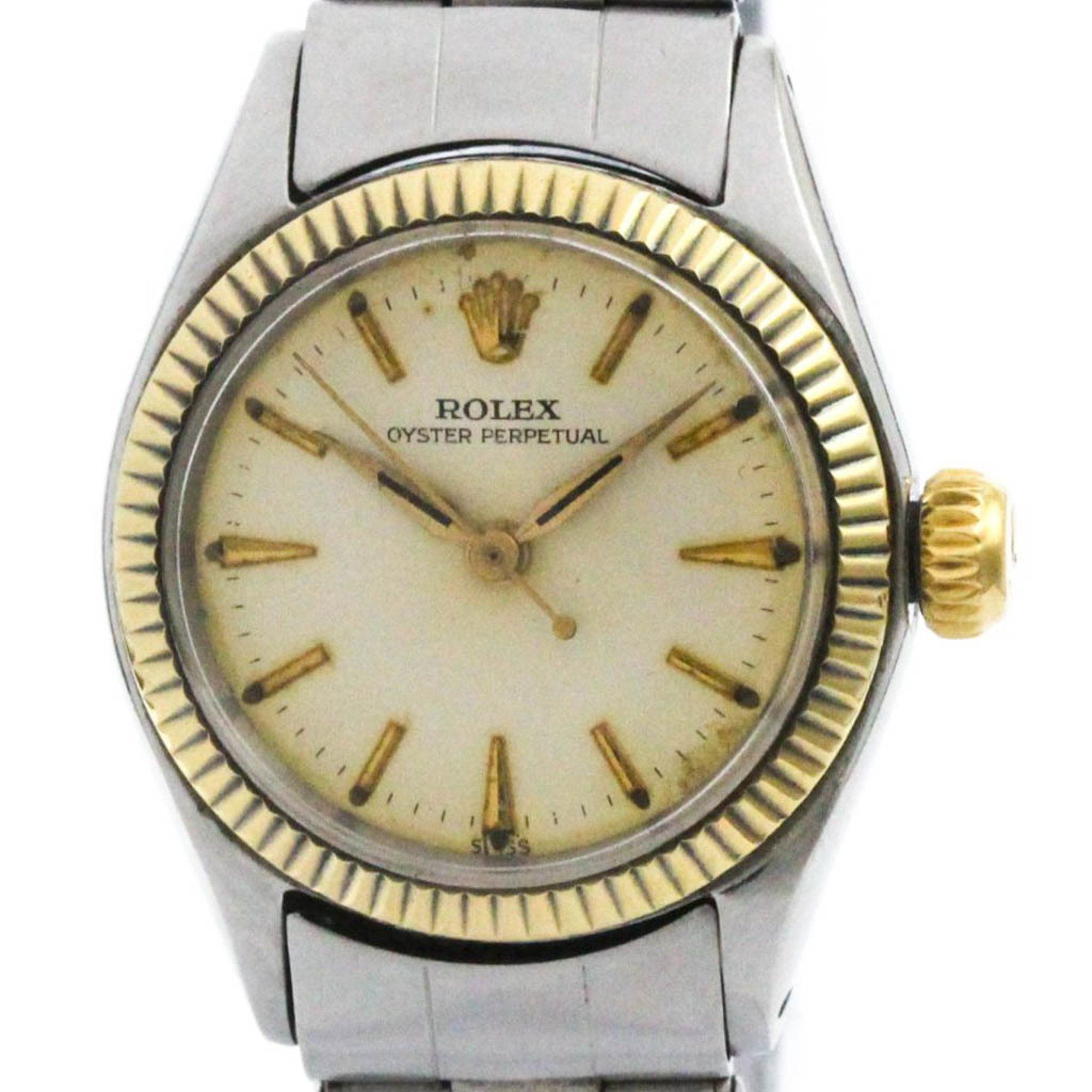 ROLEX Oyster Perpetual 6619 Yellow Gold Steel Automatic Ladies Watch