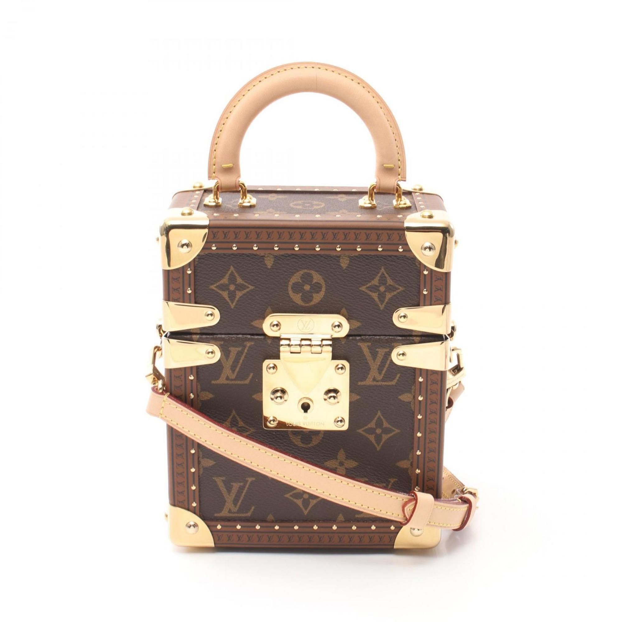 Louis Vuitton LOUIS VUITTON Camera Box Monogram Handbag Bag Coated Canvas Leather Women's Brown M100