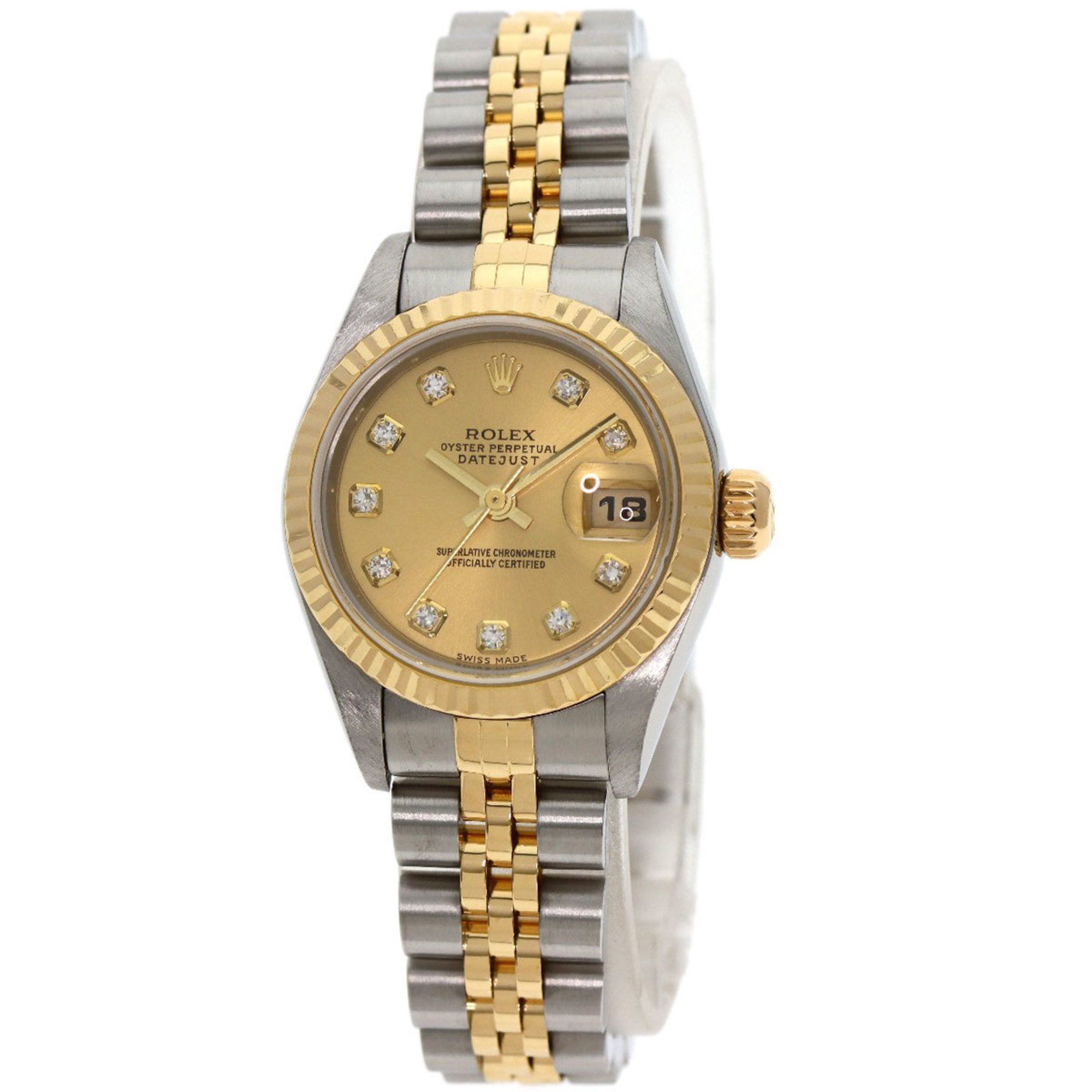 Rolex 79173 Datejust 10P Diamond Watch Stainless Steel SSxK18YG Ladies