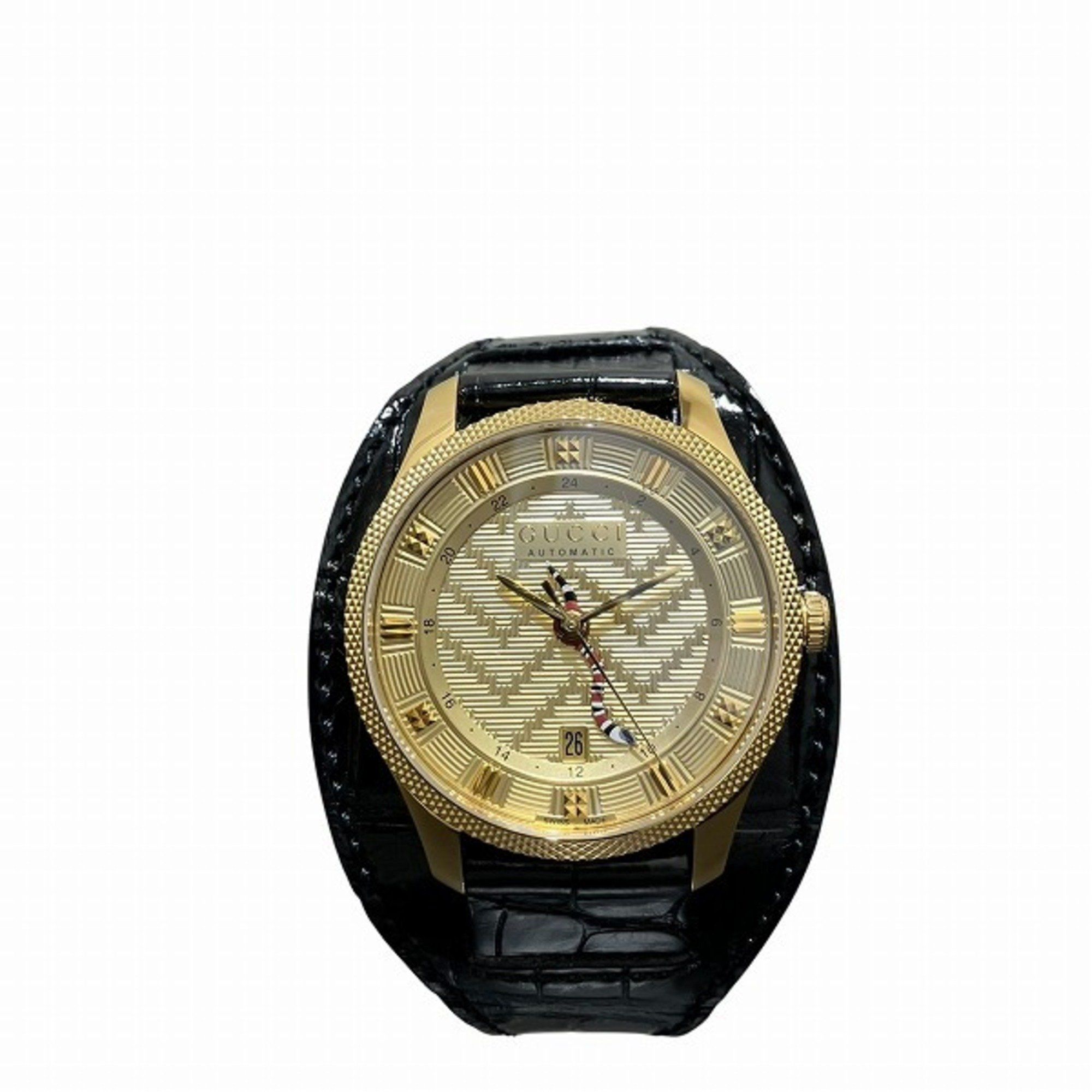 GUCCI Elyx YA126342 Automatic GMT Snake Watch Men's