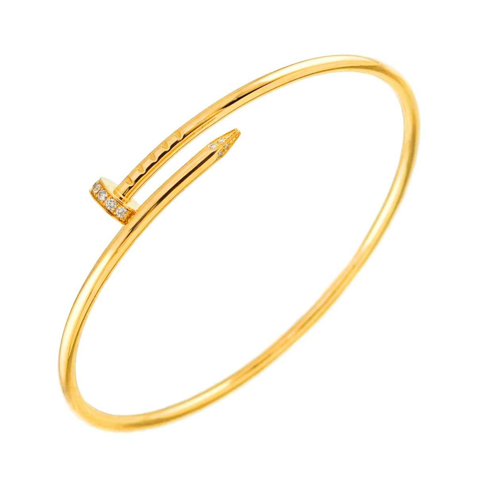 Cartier Juste Un Clou Small SM #18 Bracelet Diamond K18 YG Yellow Gold 750