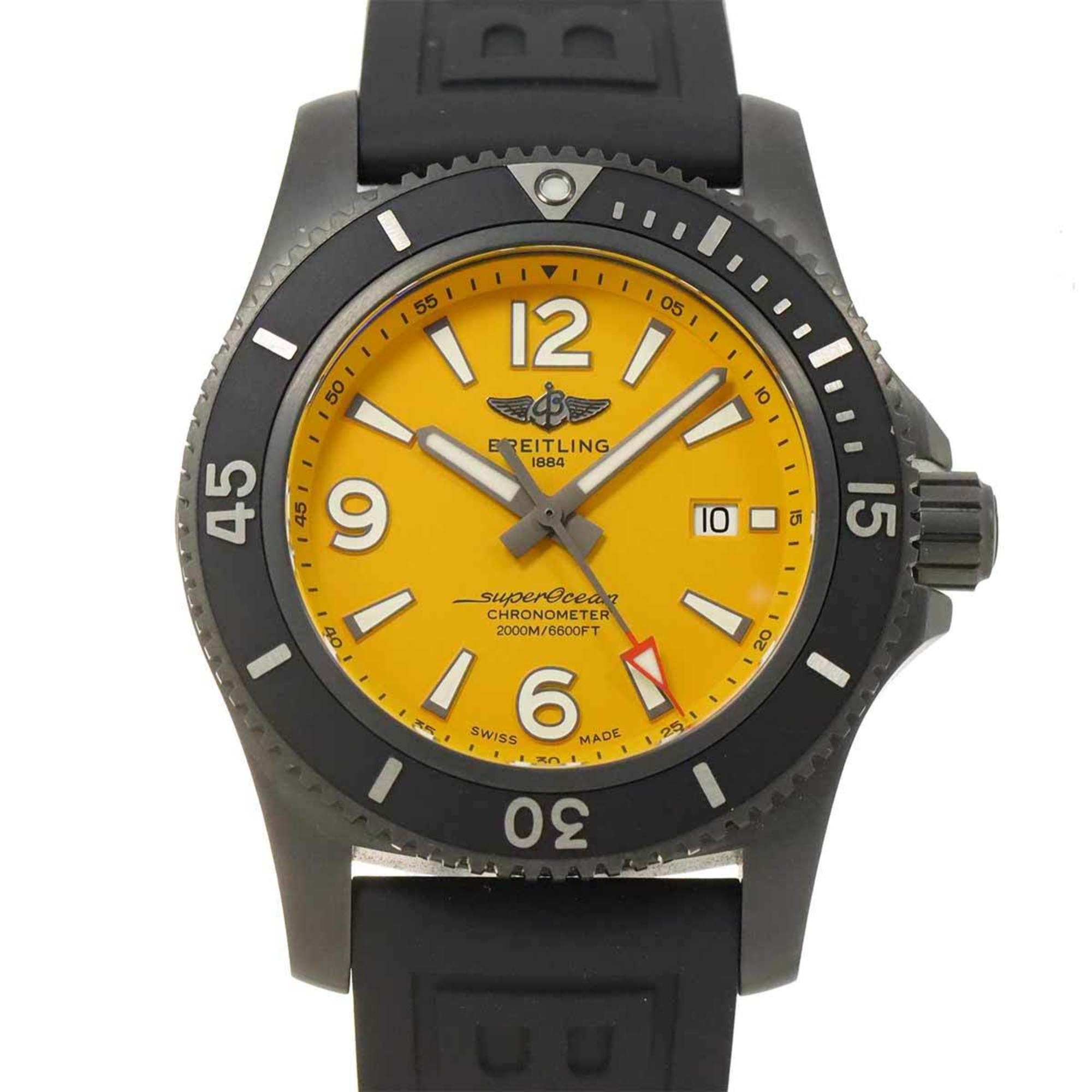 BREITLING Superocean Automatic 46 M17368 Men's Watch Date Yellow Self-Winding