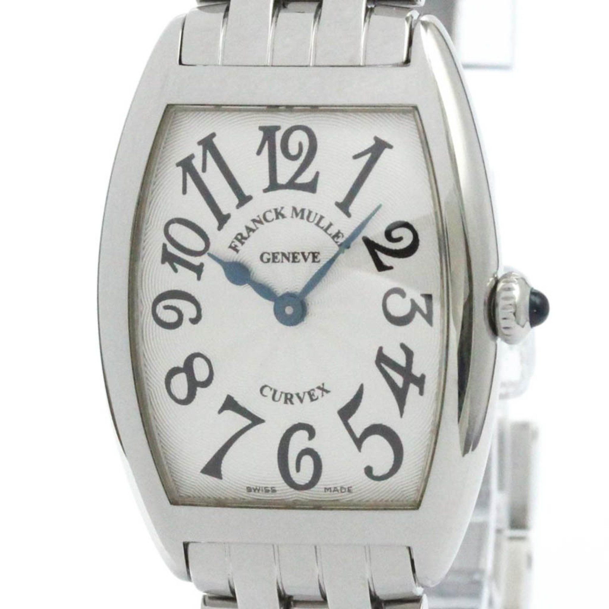 Polished FRANCK MULLER Cintree Curvex Steel Quartz Watch 1752QZ