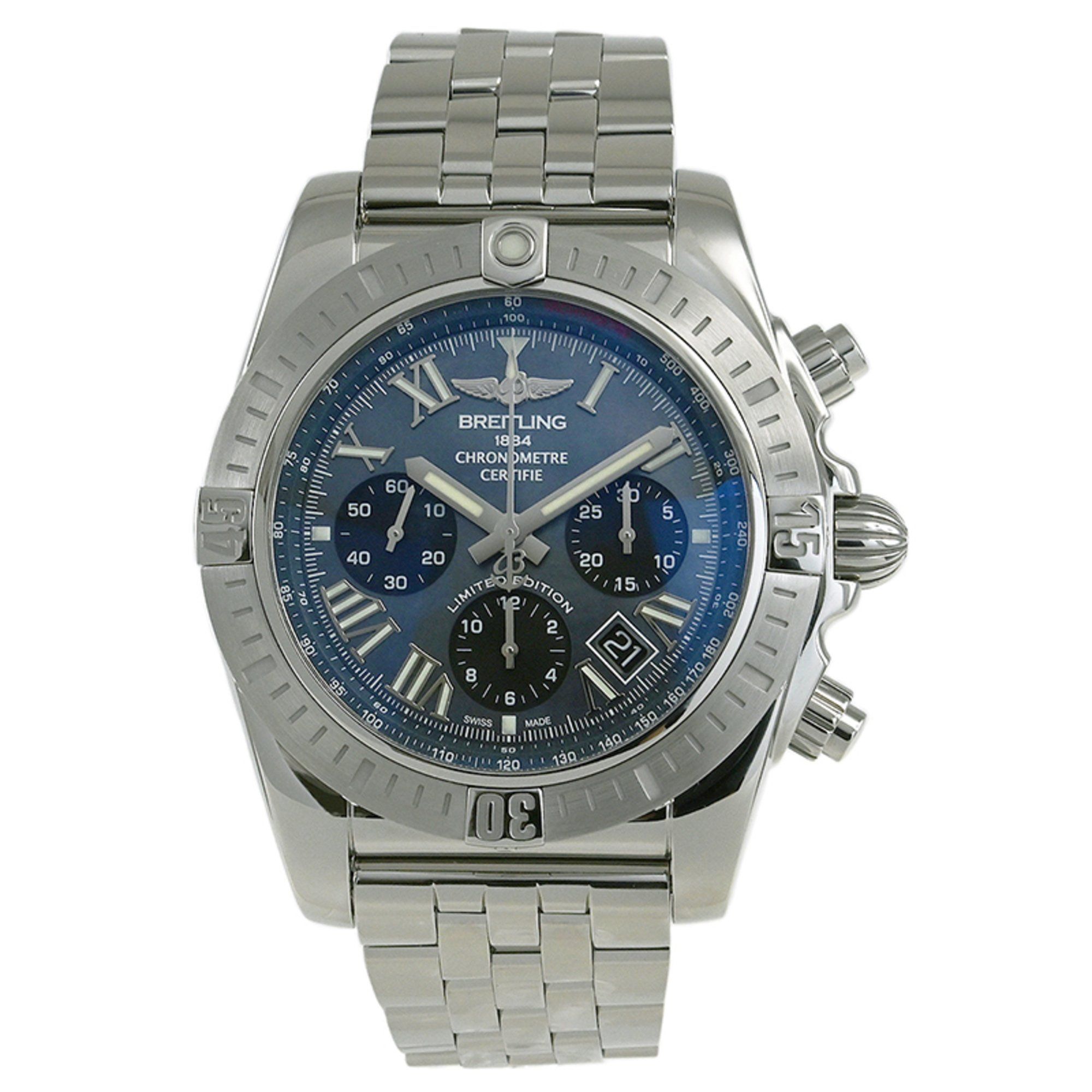 BREITLING Chronomat JSP Watch Roman Index Mother of Pearl Japan Limited 500 AB01153A 1B1A1(AB0115)