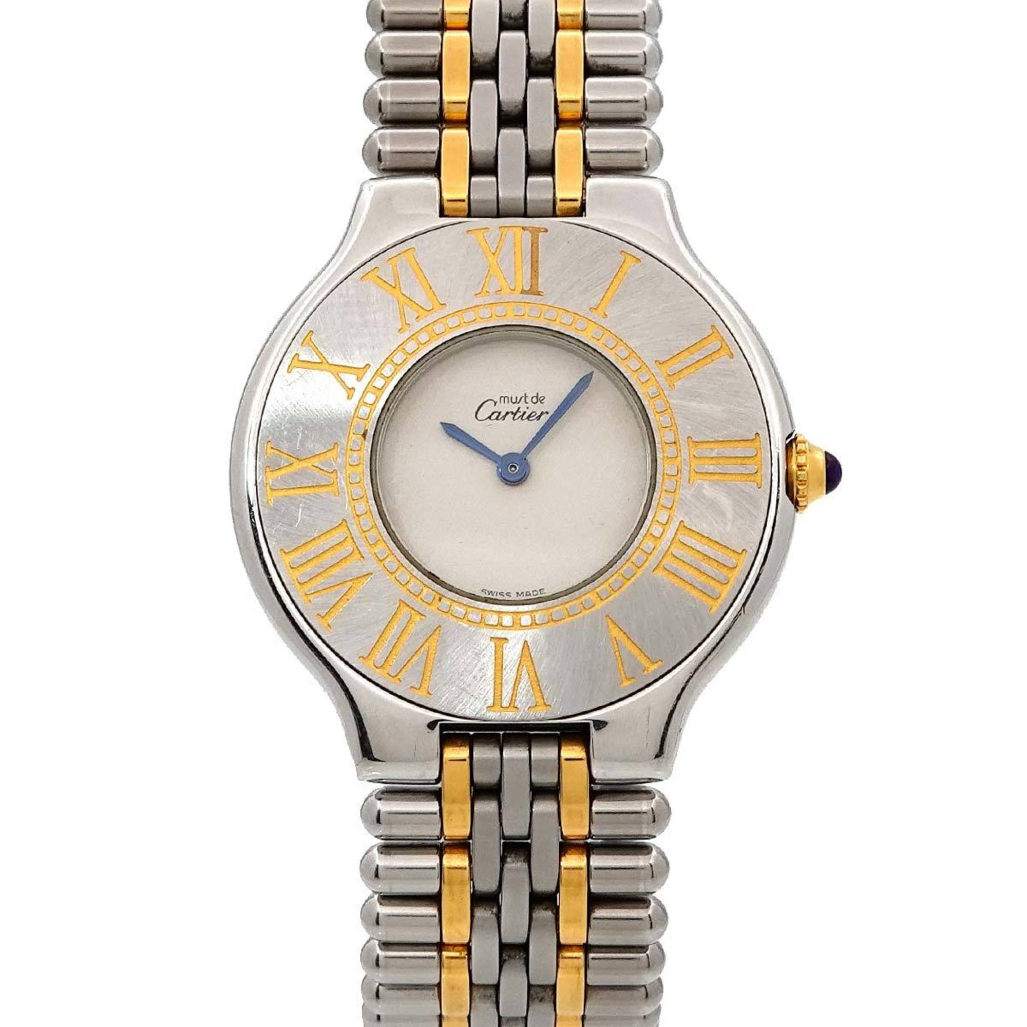 Cartier Must 21 Vantianne LM Combi W10050F4 Boys' Watch Ivory Quartz