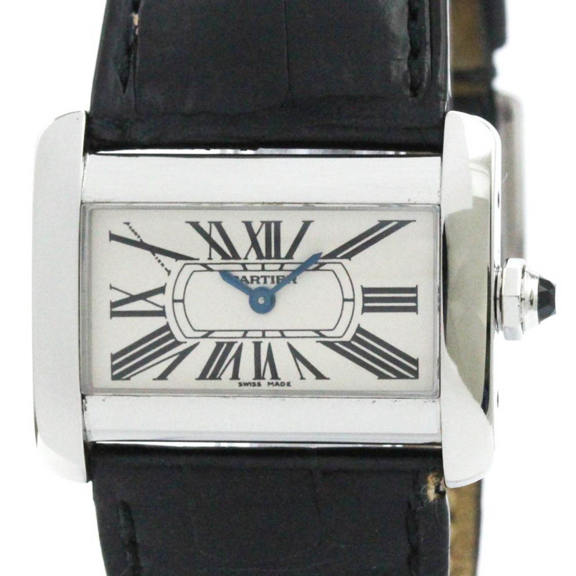 Polished CARTIER Mini Tank Divan Steel Quartz Ladies Watch W6300255