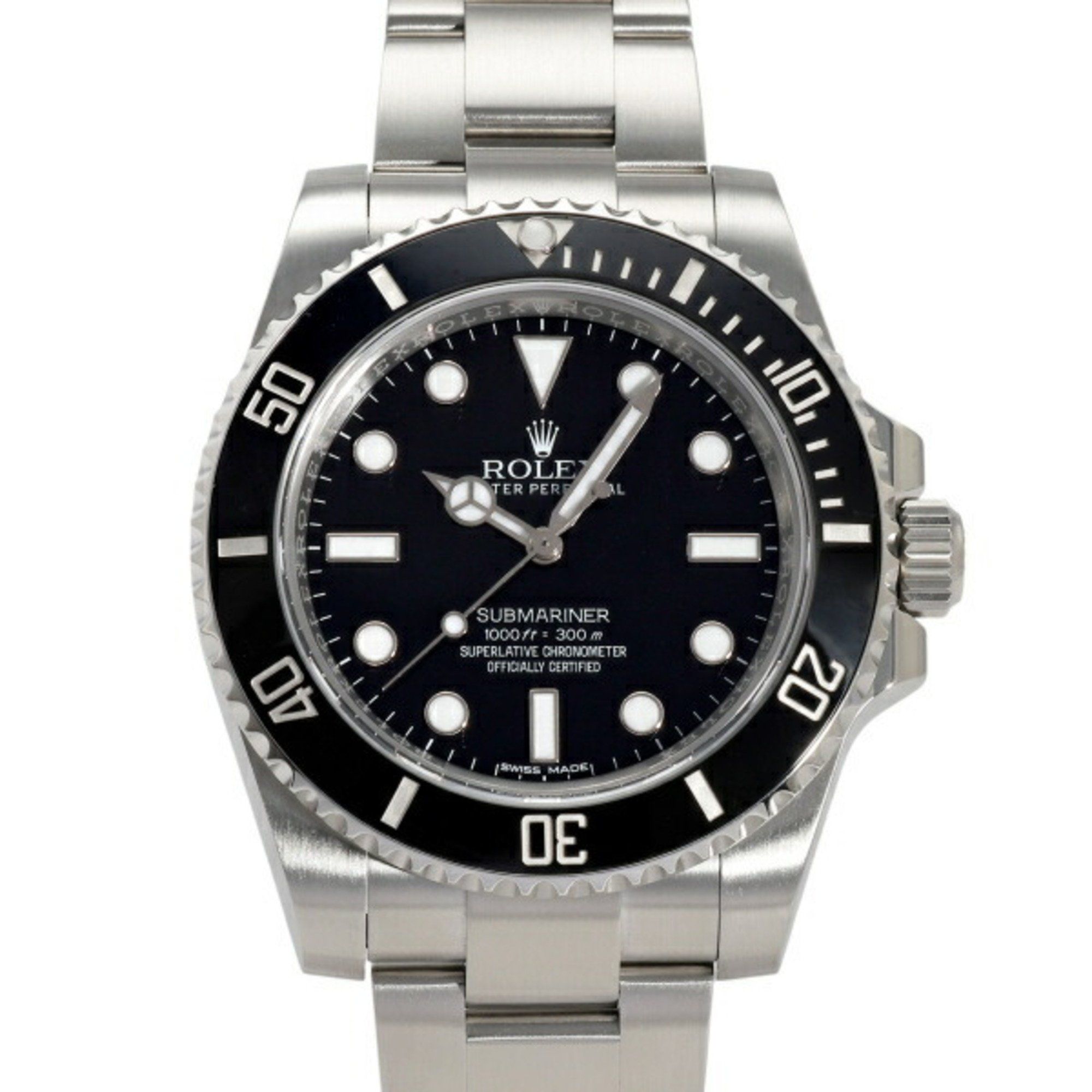 ROLEX Submariner 114060 Black Dot Dial Watch Men's __