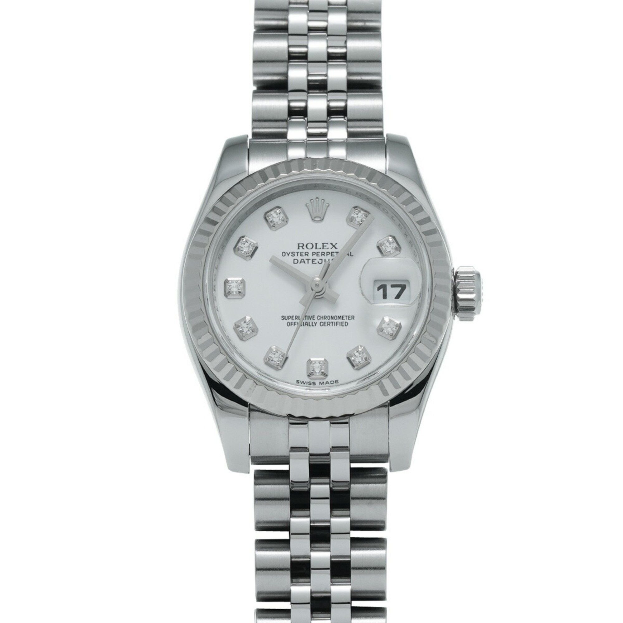 Rolex Datejust 10P Diamond 179174G V Series (manufactured around 2009) White/Diamond Ladies Watch Au
