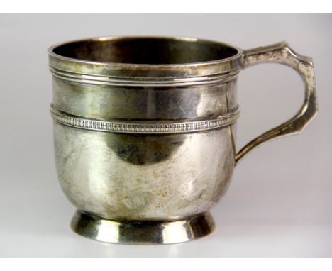 A hallmarked silver porter cup, approx 159g.