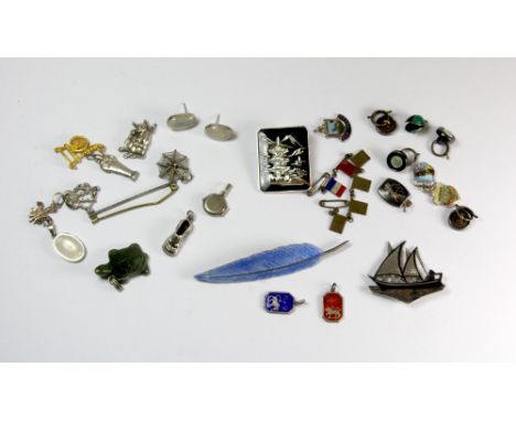 A quantity of silver, enamel and other items.