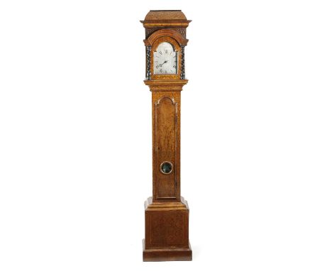 A SMALL WALNUT AND SEAWEED MARQUETRY LONGCASE CLOCKLATE 17TH / EARLY 18TH CENTURY AND LATERthe brass movement with four turne