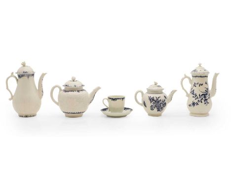 A collection of Worcester porcelain, 18th century and later, English, decorated with floral and foliate motifs, some with mou