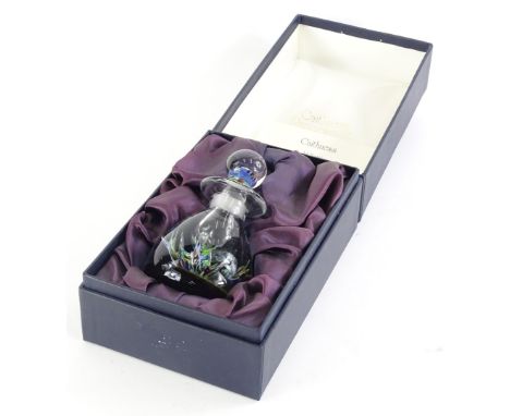 A Caithness glass ink bottle and stopper, designed by Peter Holmes, with certificate. (boxed)