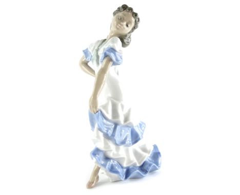 A Nao porcelain model of a flamenco dancer, 28cm high.