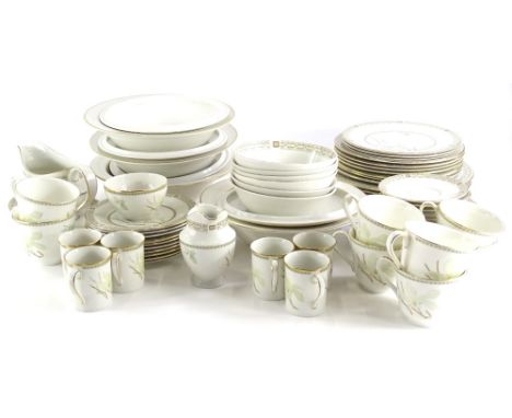 A Royal Doulton White Nile part dinner service, to include a pair of lidded tureens, 27cm dia, coffee pot, serving plates, gr