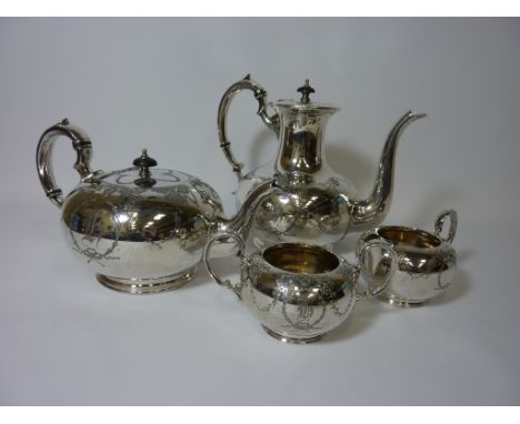 Four piece Wm Hutton & Sons Ltd silver-plated tea set