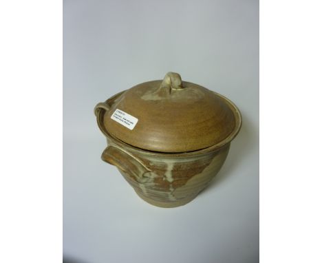 Studio pottery - Howard Charles (Masham) bowl H23cm with ladle 