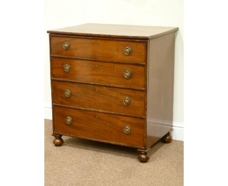 Early Victorian mahogany commode chest, hinge lid enclosing pot, W70cm, H77cm, D51cm