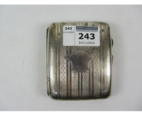 Silver cigarette case engine turned decoration by Joseph Gloster Birmingham 1939 approx 3oz