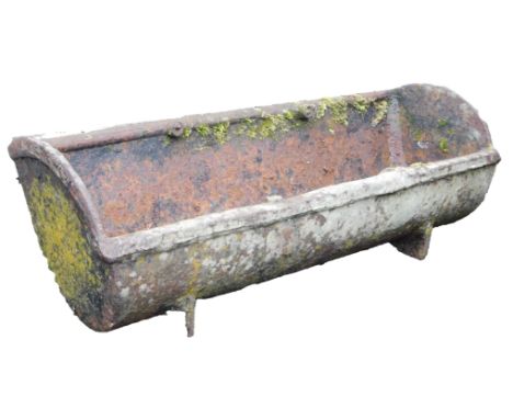 A wrought animal feeding trough, 96cm wide, 32cm deep. 