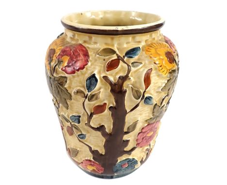 A H J Wood Indian Tree pattern vase, 21cm high.