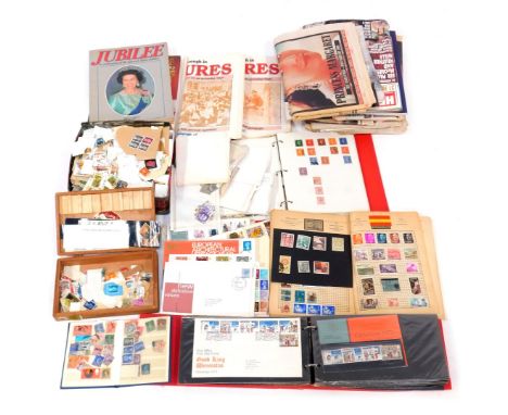 Philately and ephemera. Comprising Royal Wedding magazines, books and newspapers, First Day Cover album for early 1970s, to i