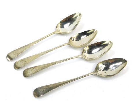 Four Victorian fiddle pattern teaspoons, each inscribed with the letter R, London 1874, 1.50oz. 