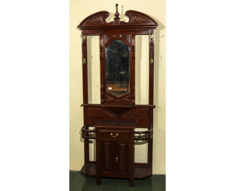 A late 20th century Victorian style hall stand.