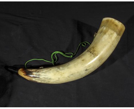 A Scottish hunting horn with mouthpiece