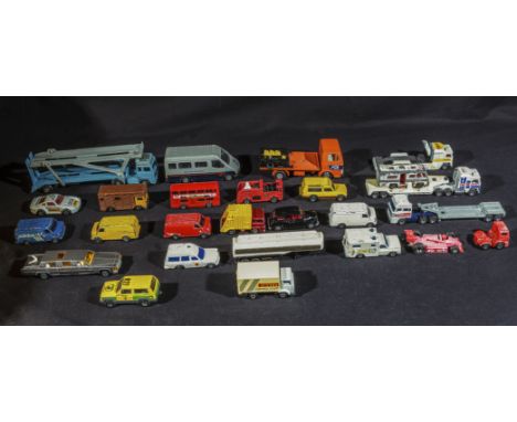 A collection of model die cast vehicles