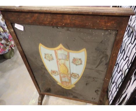 Firescreen with framed crest. Not available for in-house P&amp;P 