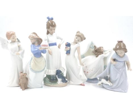 Six Nao figurines, largest H: 25 cm. P&amp;P Group 3 (£25+VAT for the first lot and £5+VAT for subsequent lots) 