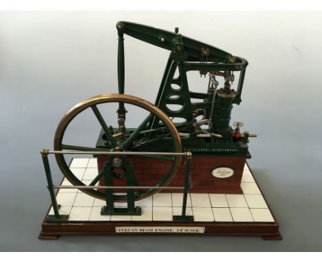 A model by Arnold Clarke, a Vulcan 1870 beam engine, 1/8” scale