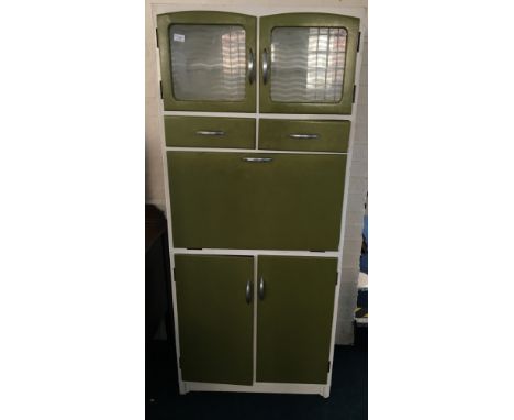 A painted kitchen cabinet