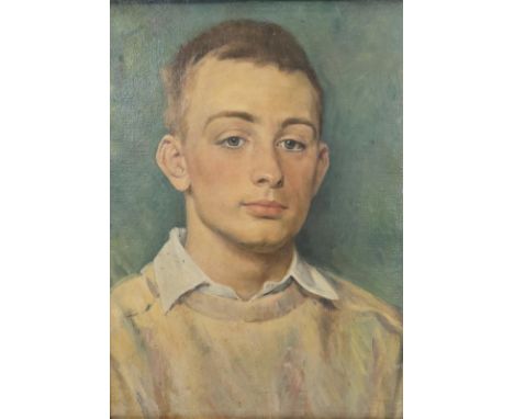 Oil in canvas laid on board, portrait study, gilt framed. H.55 W.43cm. 