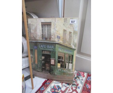 A canvas print of a French bistro