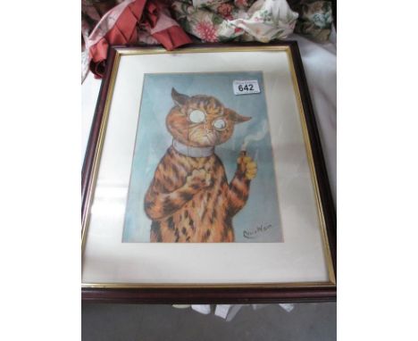 A framed and glazed Louis Wain print