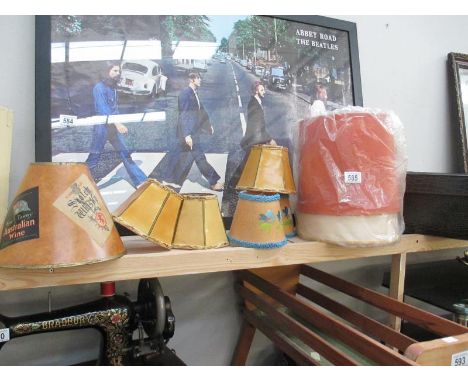 A quantity of vintage lamp shades