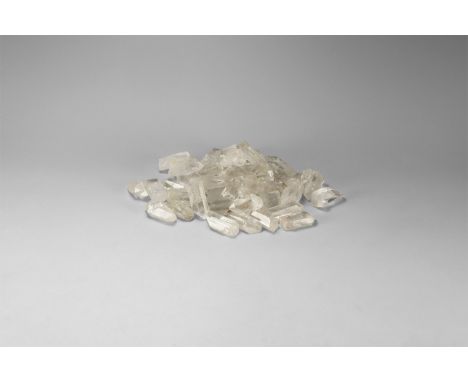 A group of fifty transparent quartz crystals from Brazil. 409 grams total, 31-46mm (1 1/4 - 1 3/4"). From the historic ‘Victo