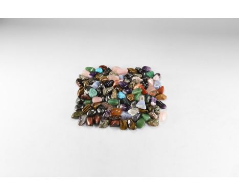 A group of hundred pieces of mixed polished tumblestone specimens. 2.28 kg total, 28-42mm (1 - 1 3/4"). From the historic ‘Vi