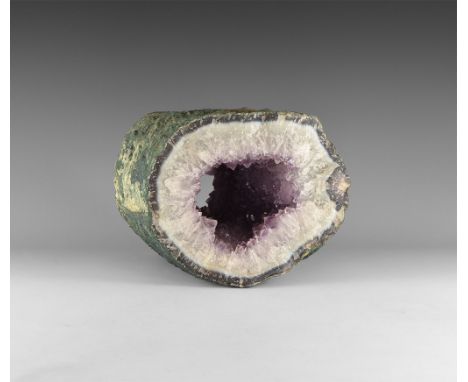 A fine column of amethyst and semi-translucent quartz crystal. 12.3 kg, 40cm (15 3/4"). From the historic ‘Victorian Museum’ 