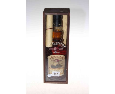 Old Pulteney single malt scotch whisky in box, cask no. 1303.