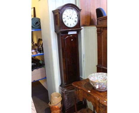 19th Century mahogany eight day longcase clock with circular enamelled dial.